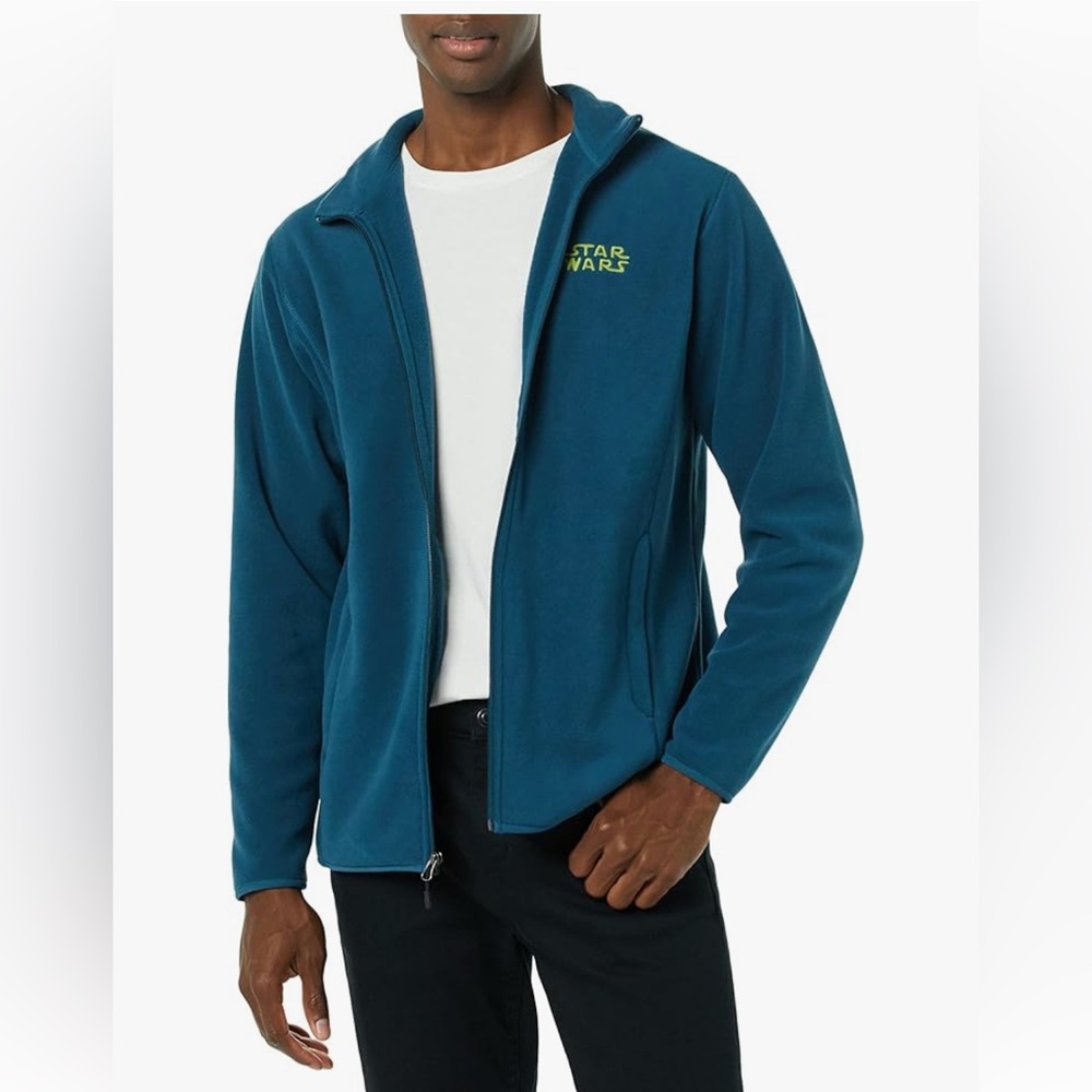 NWT Star Wars Men's Polar Fleece Full-Zip Jacket, sz L. Amazon Essentials